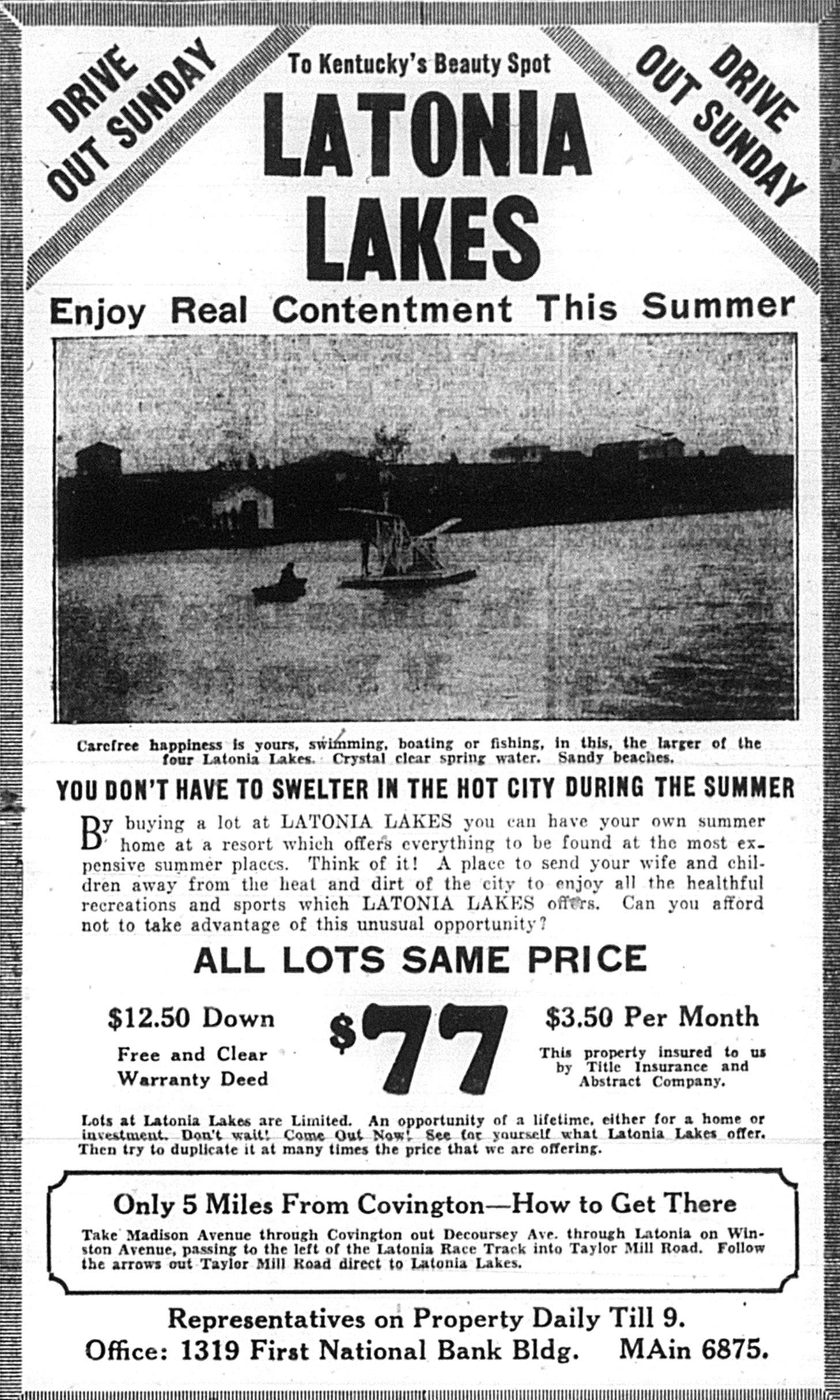 Historical Latonia Lakes Newspaper Clipping 8