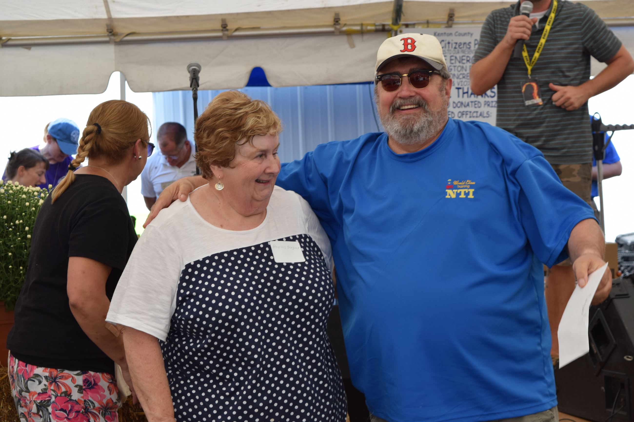 Man and woman smiling together