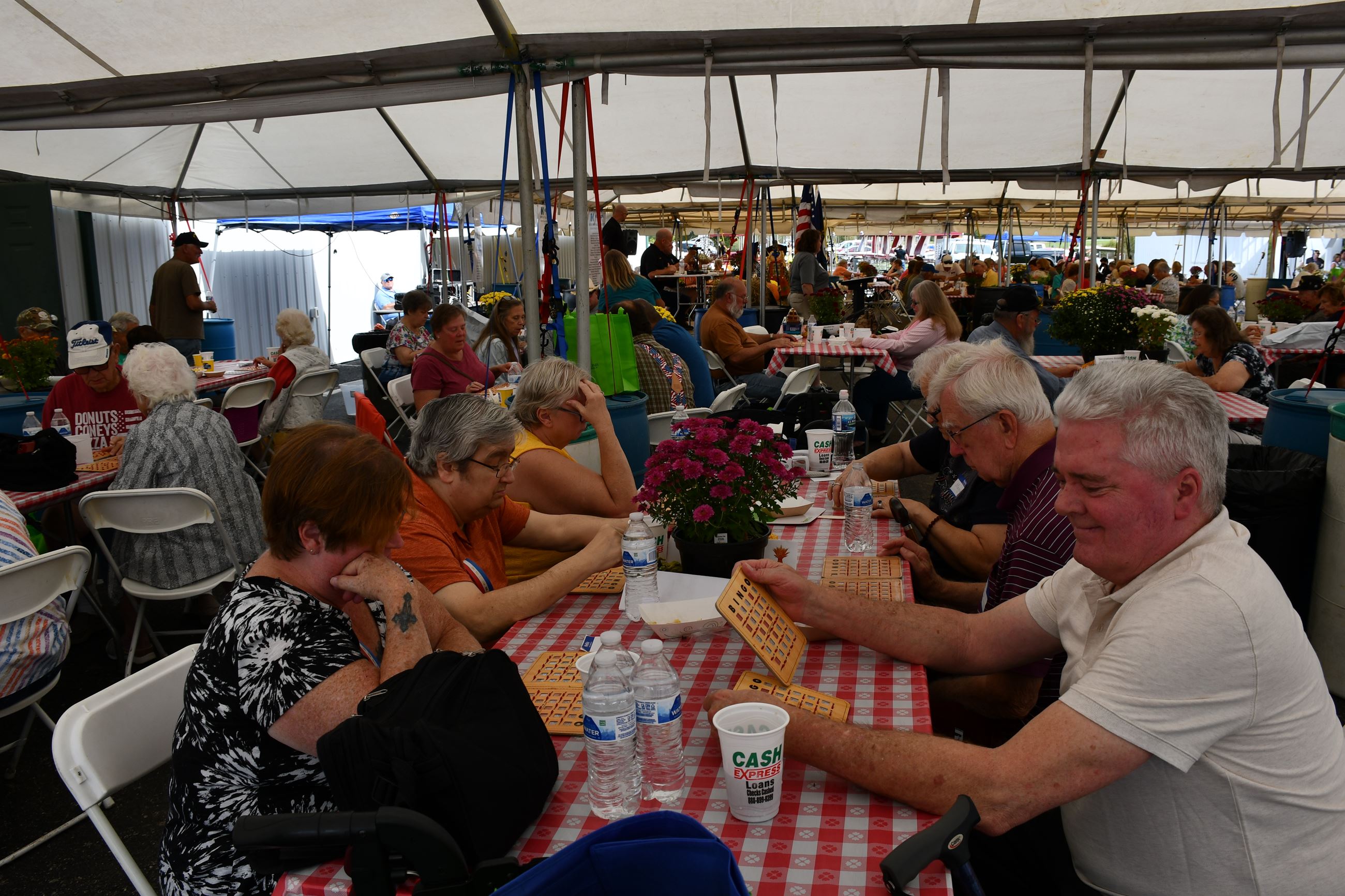 Senior Fall Harvest attendees play bingo.