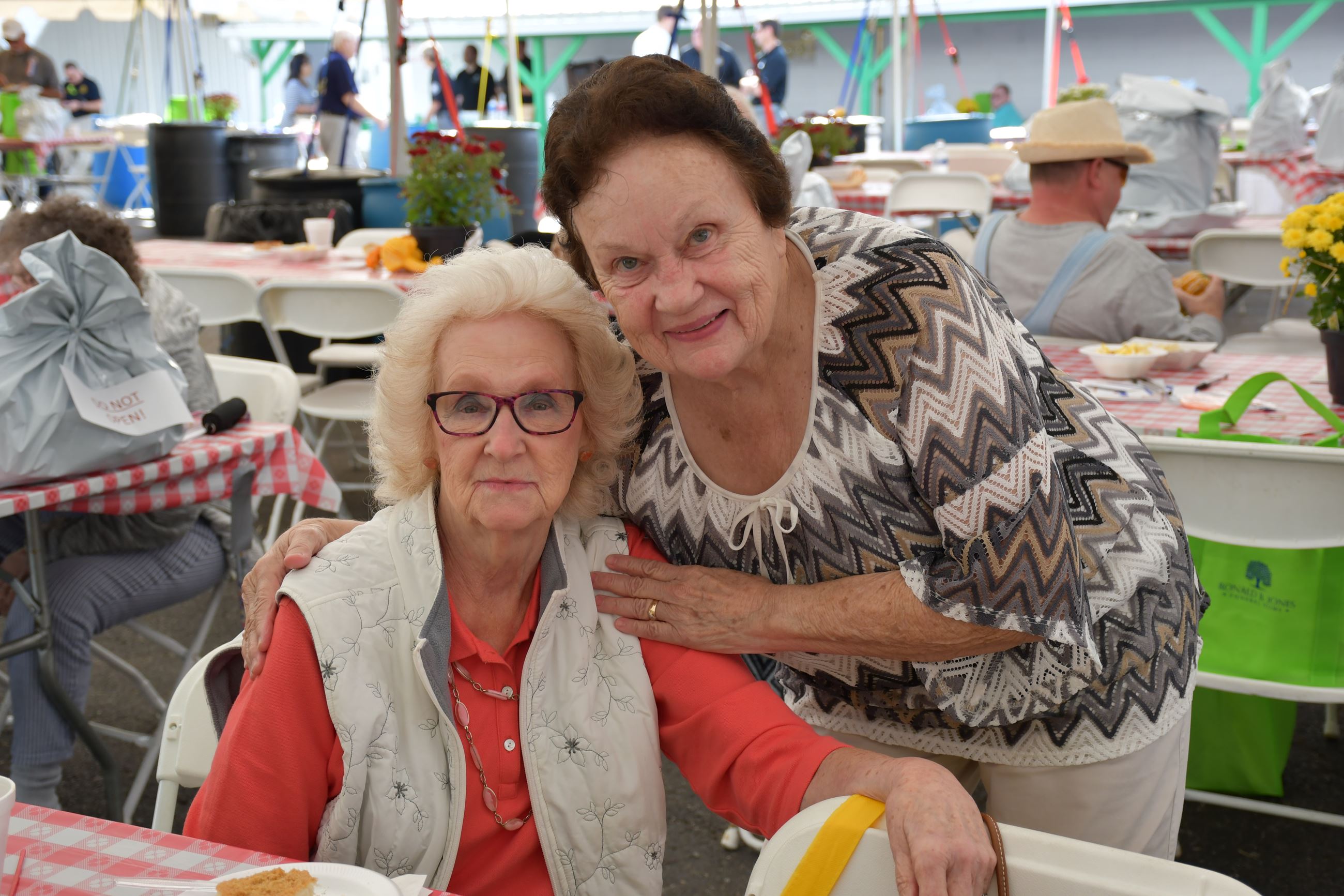 Senior Fall Harvest attendees pose for a photo.