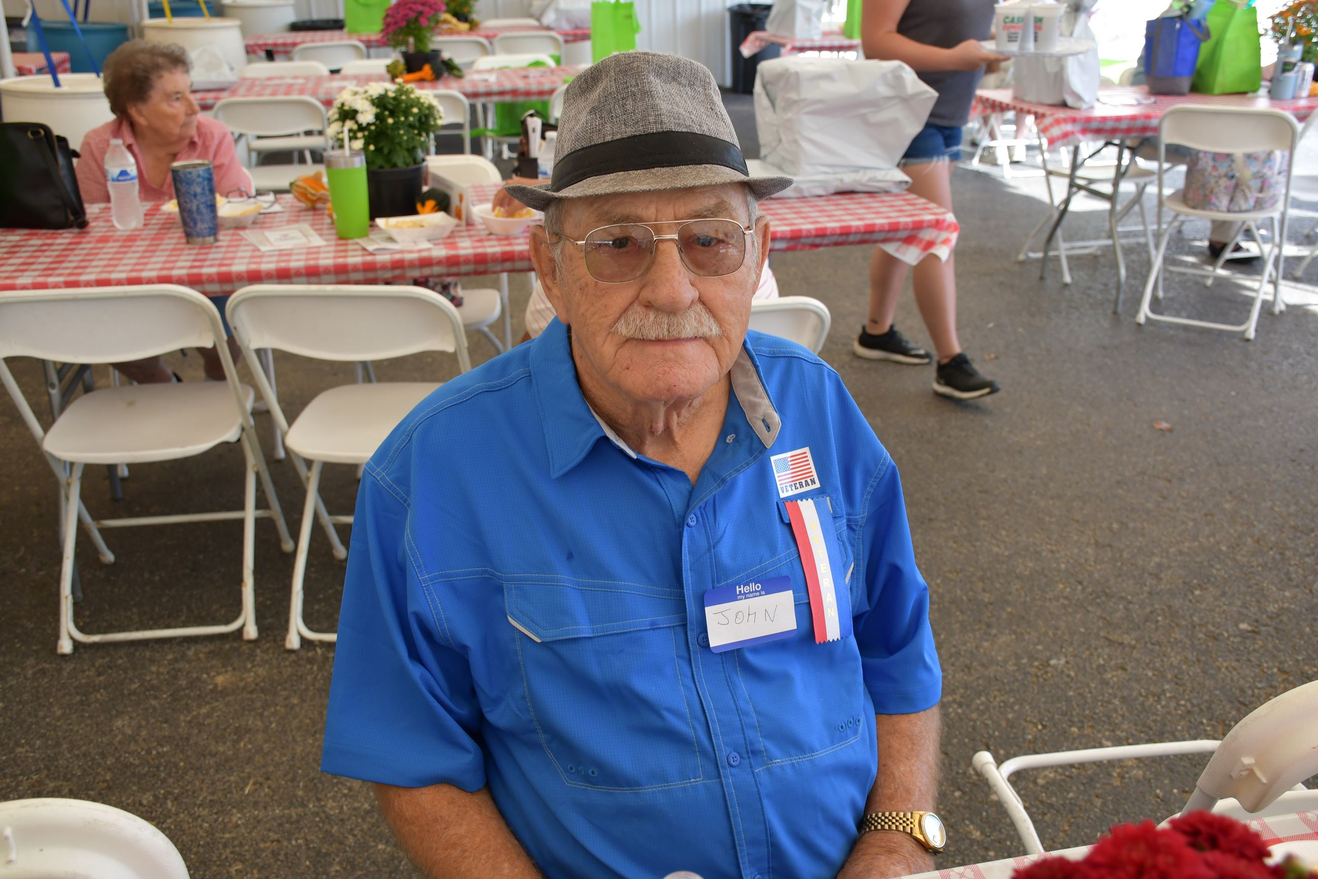 Senior Fall Harvest attendee poses for a photo.