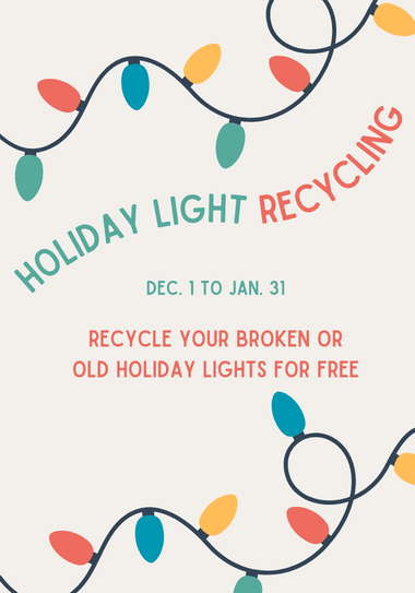 Holiday Lights recycling Dec. 1 to Jan. 31