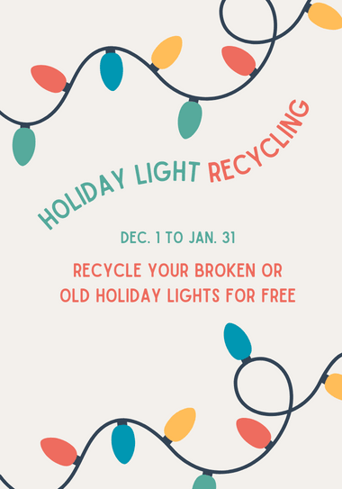 Holiday lights recycling Dec. 1 to Jan. 31