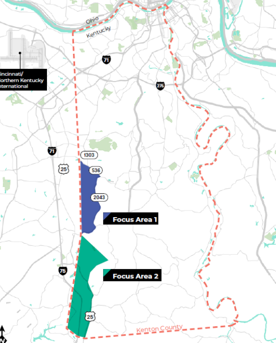 Map featuring focus areas of Site Readiness Initiative 