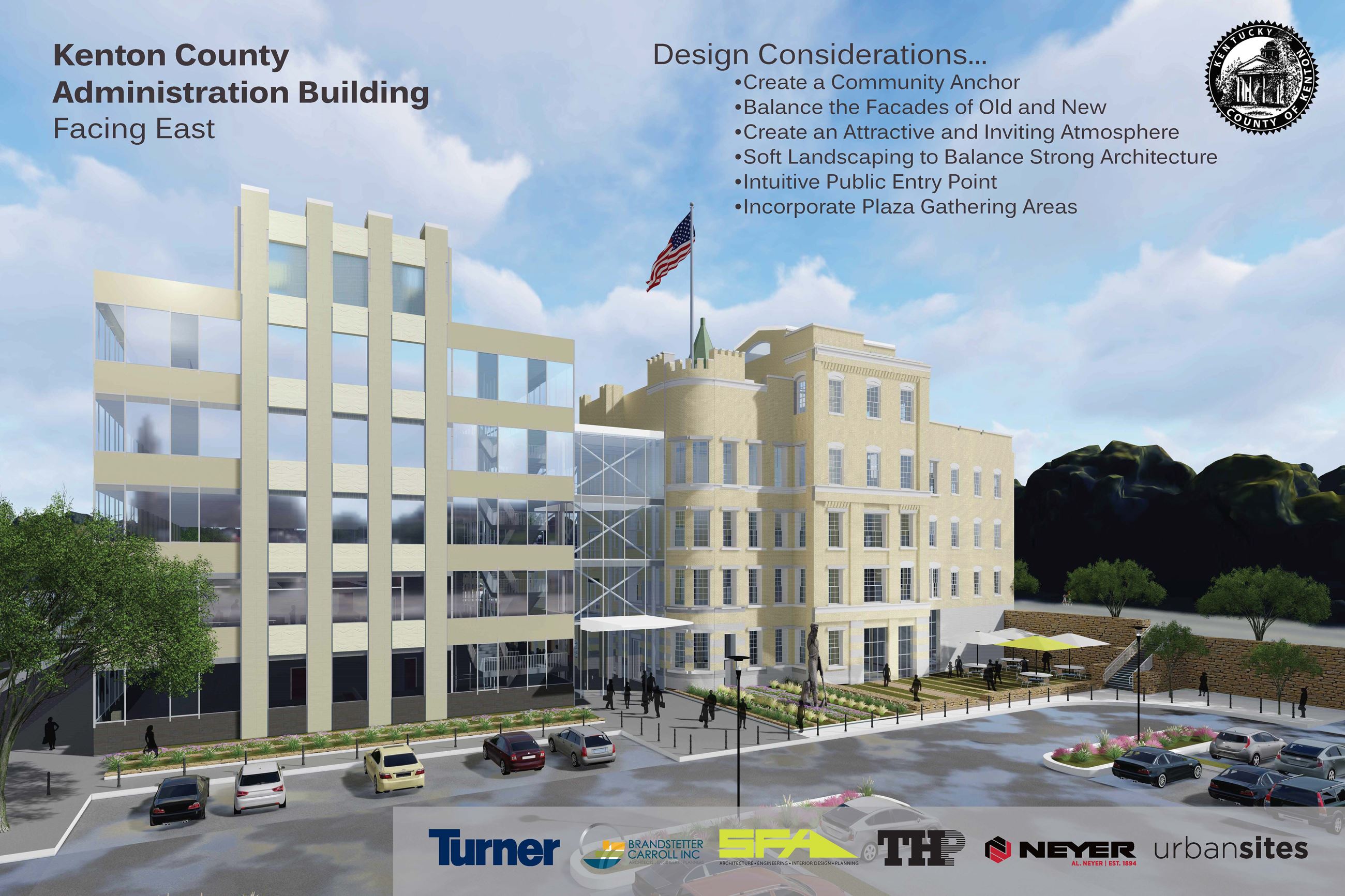 Administration Building Design Rendering - Facing East