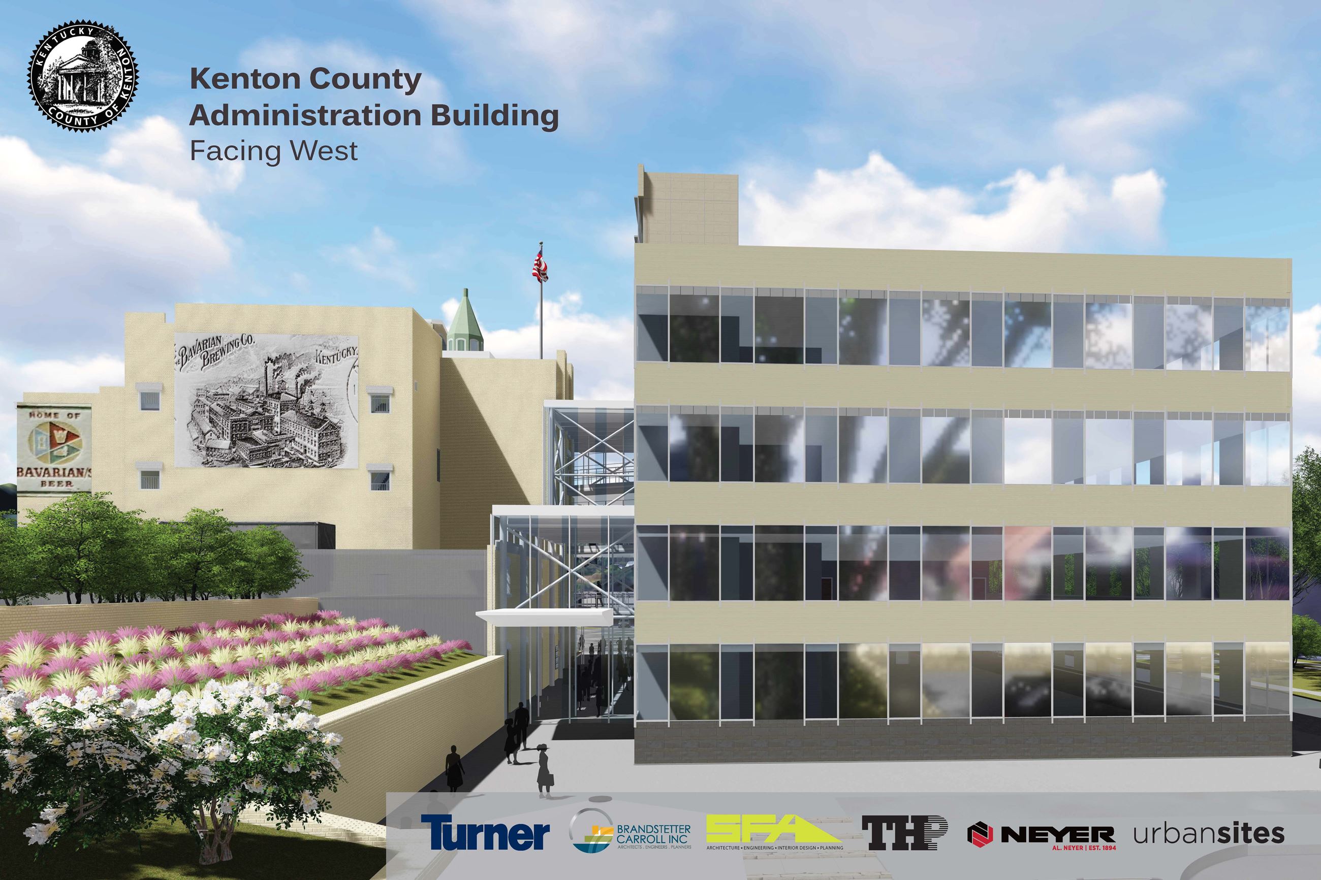 Administration Building Design Rendering - Facing West