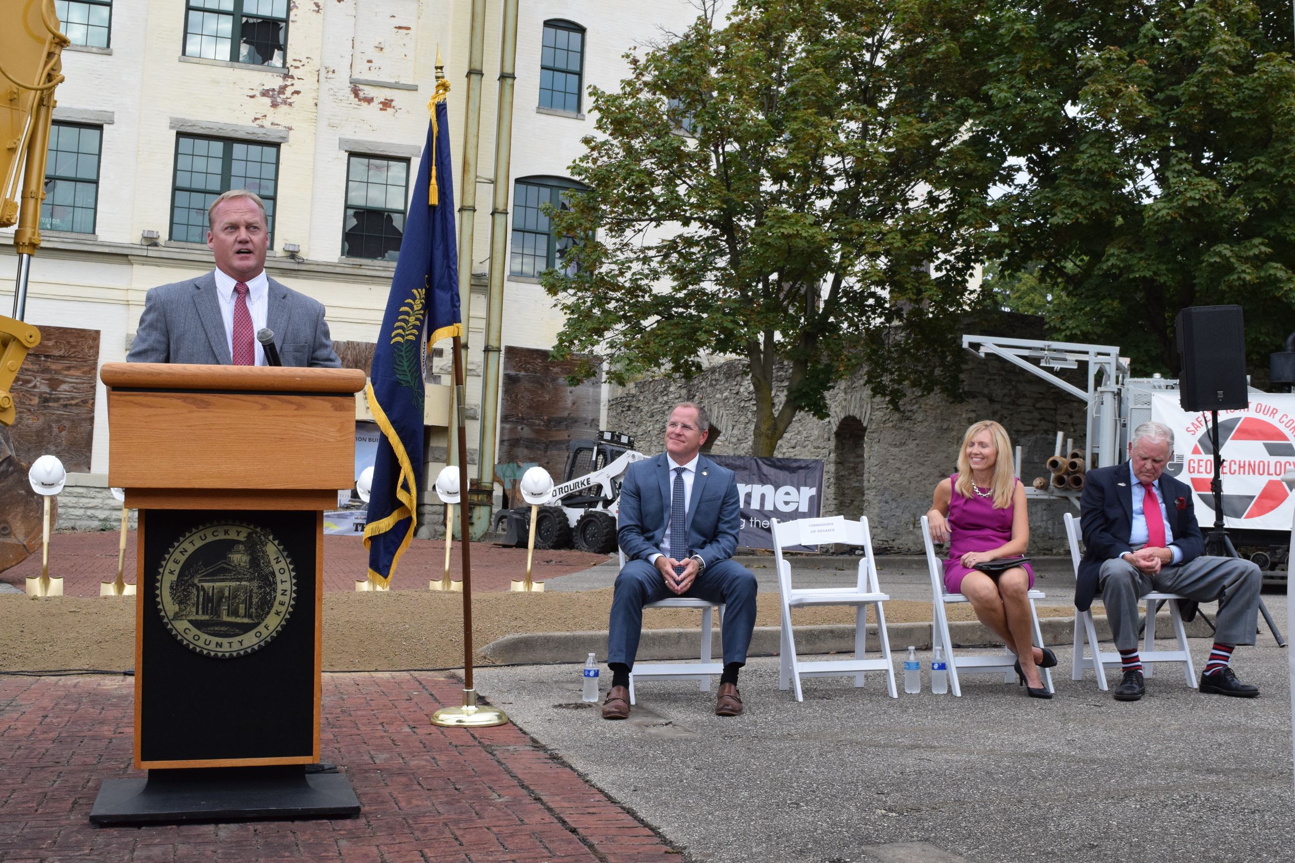 Kenton County Commissioner Joe Nienaber addresses the audience
