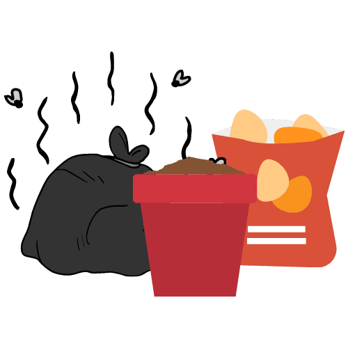 Food, manure, organic material icons.